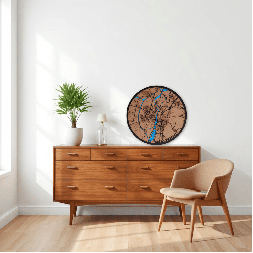 Houten Stadskaart – Model Rond – Stad naar keuze