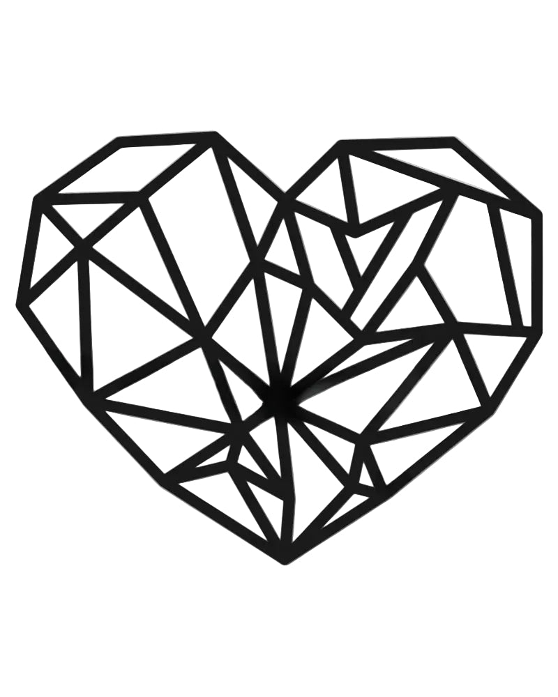 Geometrisch hart - houten wanddecoratie