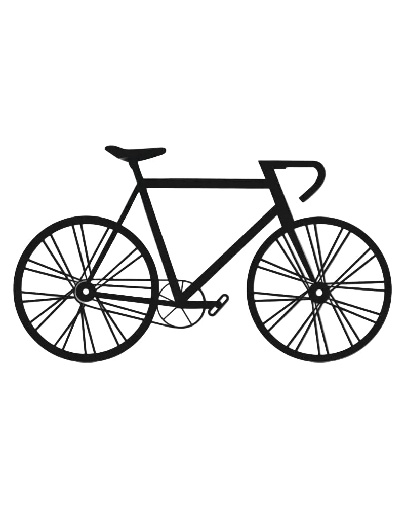 Geometrische racefiets - houten wanddecoratie