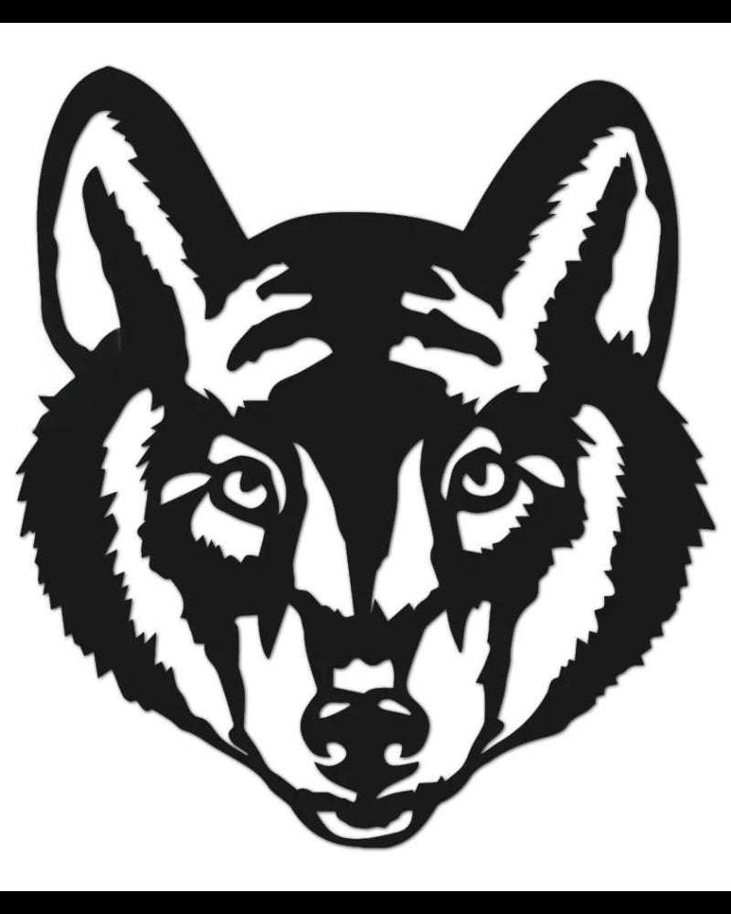 Geometrische wolf - houten wanddecoratie