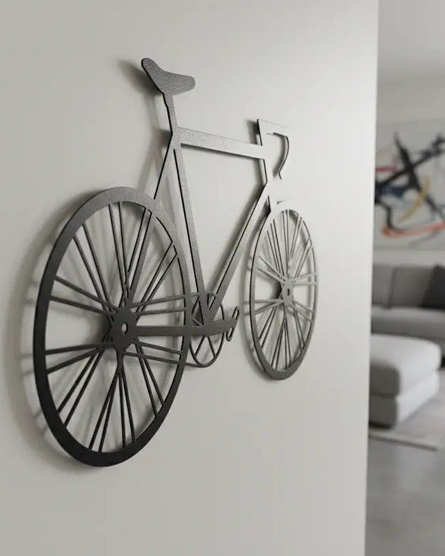 Geometrische racefiets - houten wanddecoratie