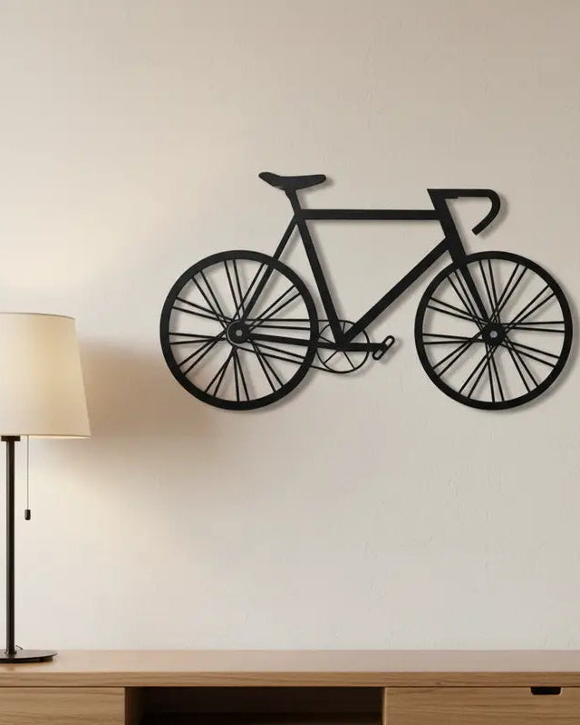 Geometrische racefiets - houten wanddecoratie
