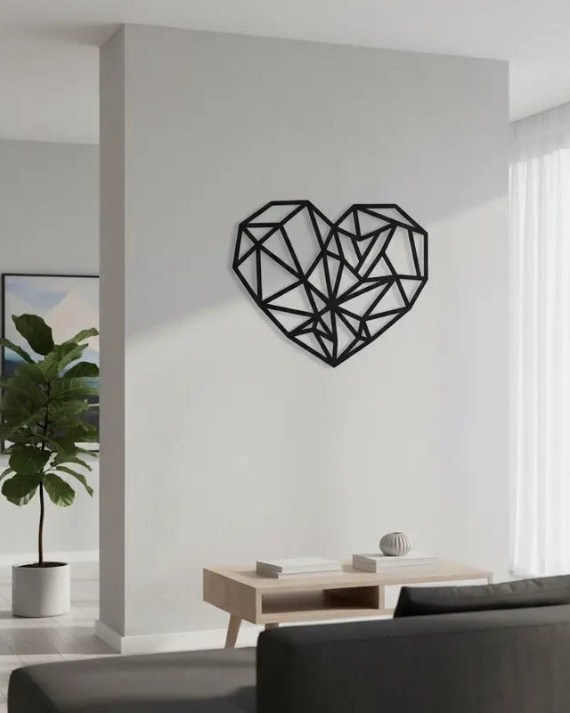 Geometrisch hart - houten wanddecoratie