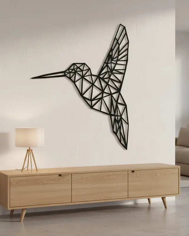 Geometrische Kolibrie – Houten Wanddecoratie