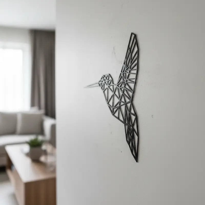Geometrische Kolibrie – Houten Wanddecoratie
