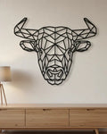 Geometrische stier - houten wanddecoratie