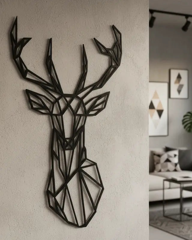 Geometrisch hert - houten wanddecoratie