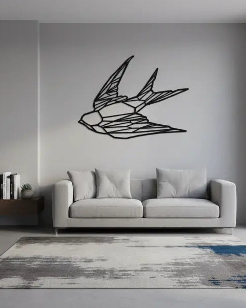 Geometrische Zwaluw - houten wanddecoratie