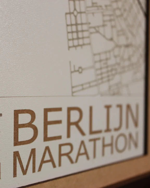 Houten marathonkaart - houten wanddecoratie