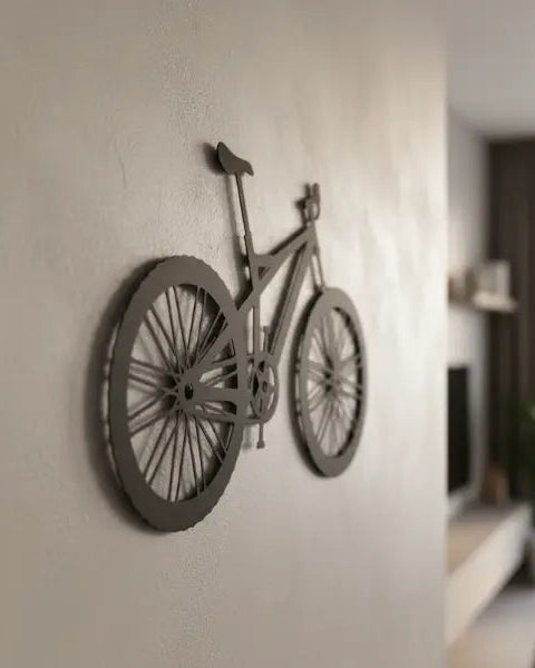 Geometrische mountainbike - houten wanddecoratie