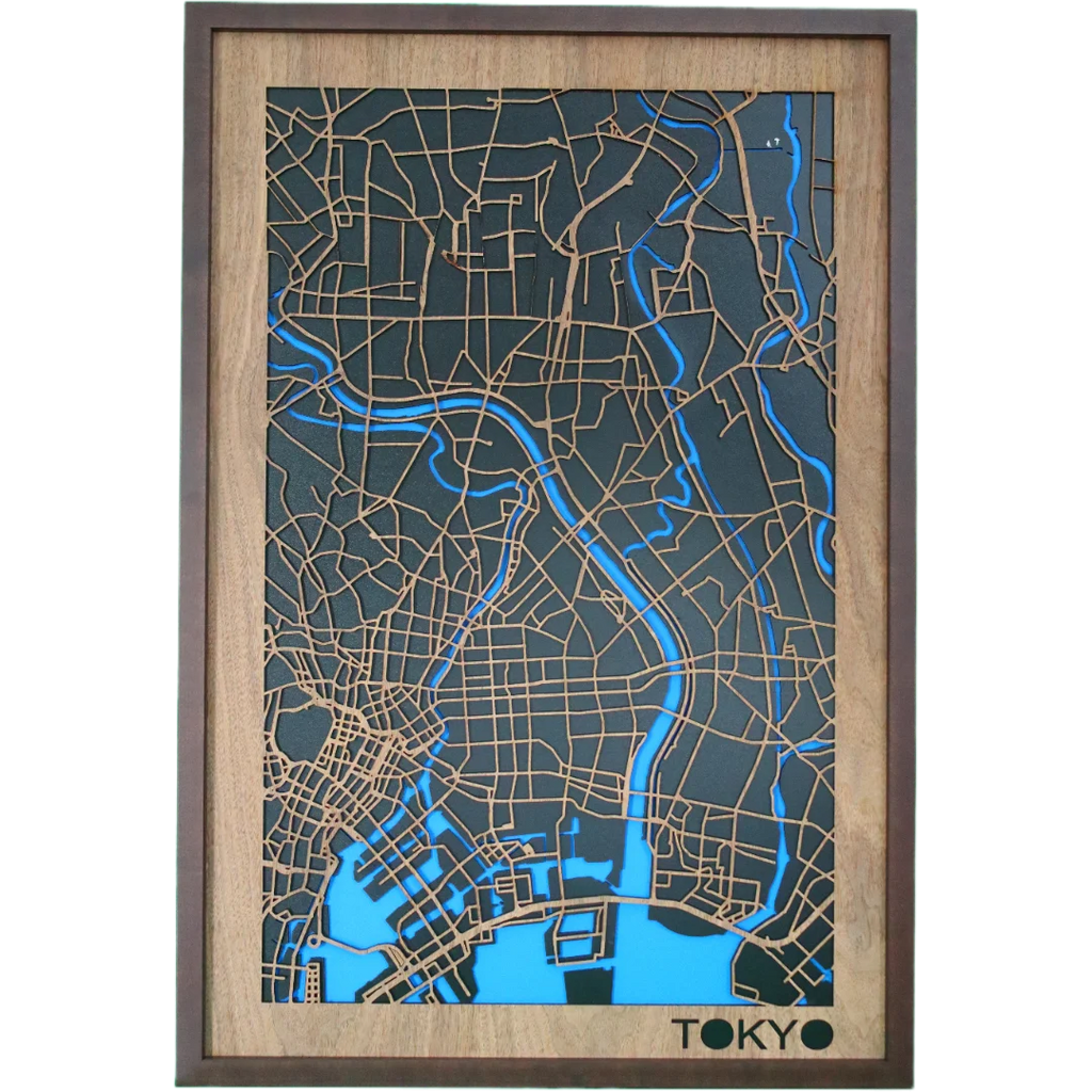 Houten Stadskaart – Model Luxe – Stad naar keuze