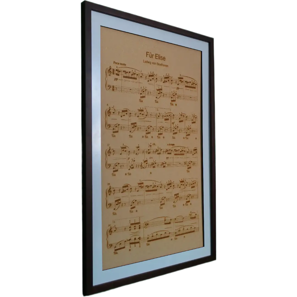 Bladmuziek op Hout – Gelaserde Notenbalk Wanddecoratie