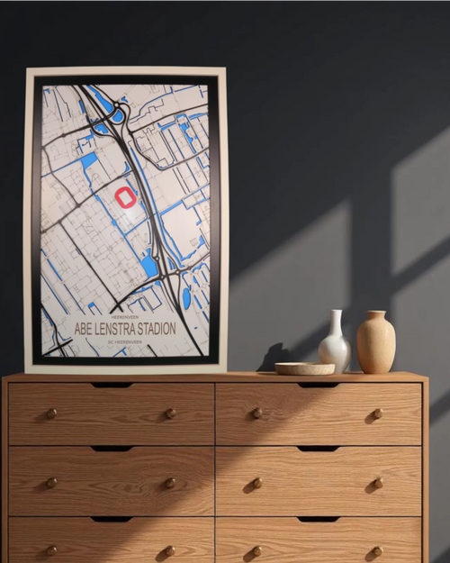 Moderne houten stadionkaart