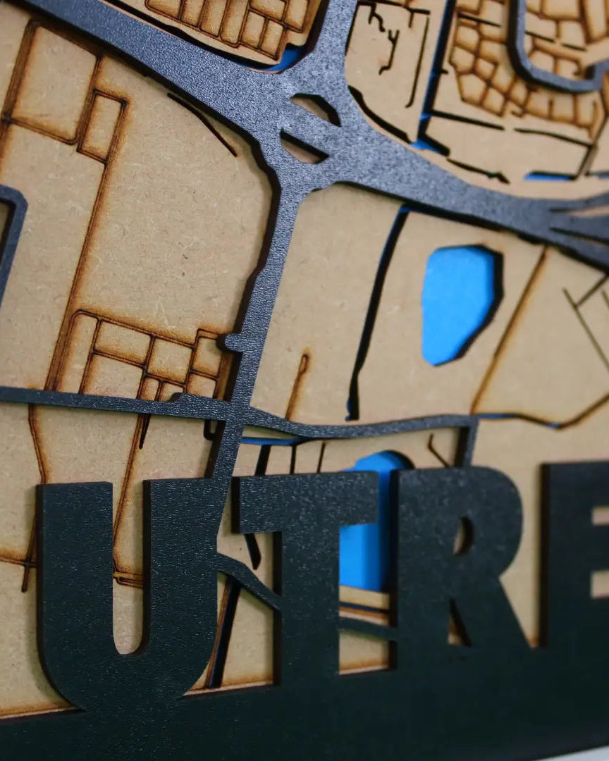 Houten Stadskaart – Model Essentie – Stad naar keuze