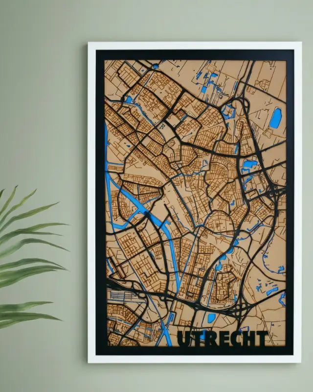 Houten Stadskaart – Model Essentie – Stad naar keuze