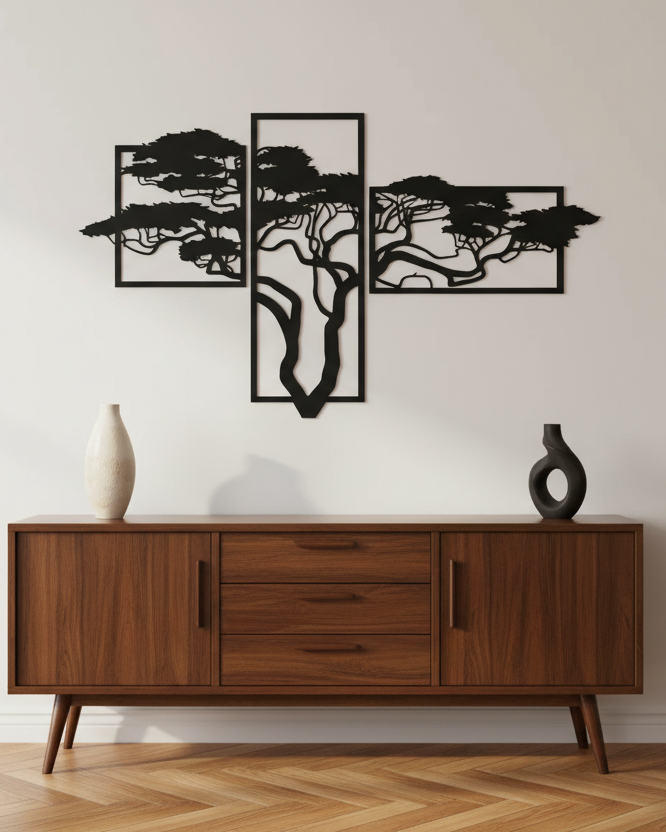 Acacia  boom 3 luik - wandpanelen - muurdecoratie