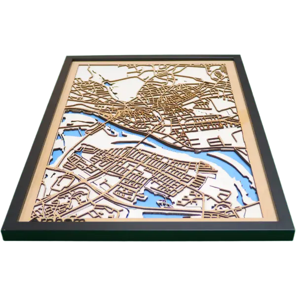 Exclusieve Houten Stadskaart – Model Elegant – Stad naar keuze