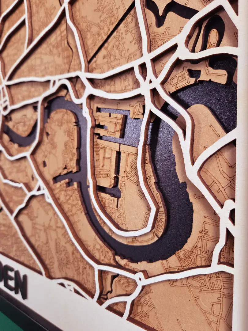 Houten Stadskaart - Model Select – Stad naar keuze