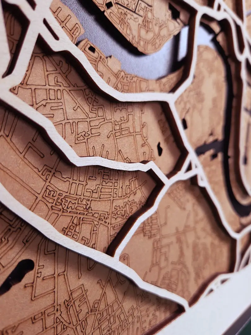 Houten Stadskaart - Model Select – Stad naar keuze