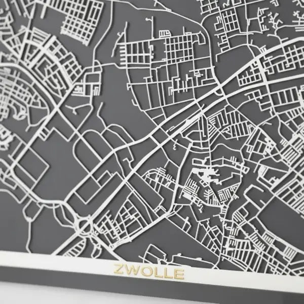 Authentieke Houten Stadskaart – Model Vierkant – Stad naar keuze