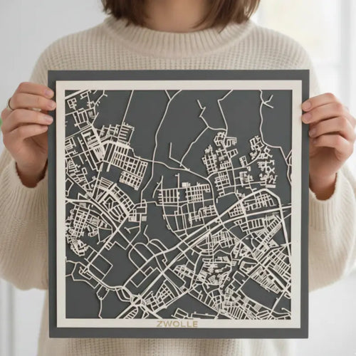 Houten stadskaart vierkant