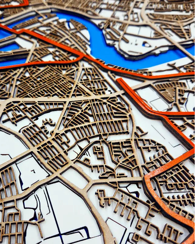 Marathonkaart - Houten wanddecoratie