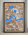 Marathonkaart - Houten wanddecoratie