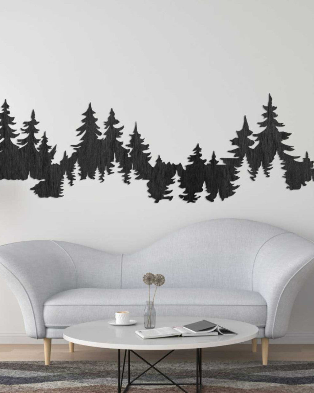 Bos Silhouet Wanddecoratie – Dennenbos Muurdecoratie