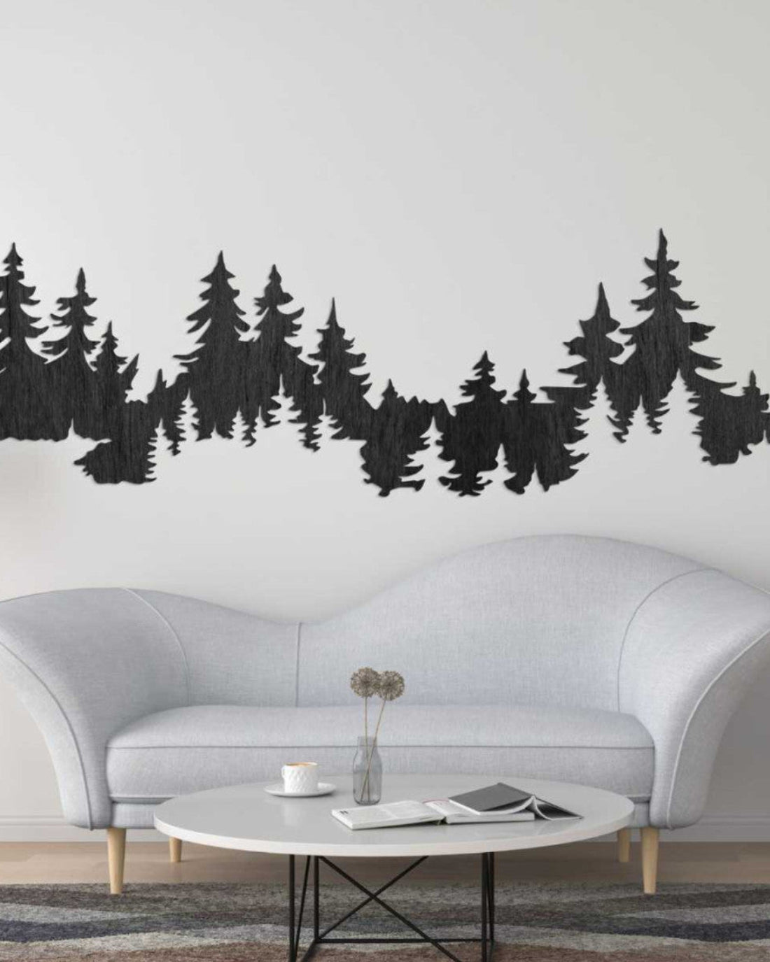 Bos Silhouet Wanddecoratie – Dennenbos Muurdecoratie