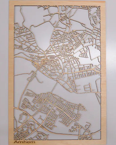 Klassieke Houten Stadskaart – Model Origineel – Stad naar keuze